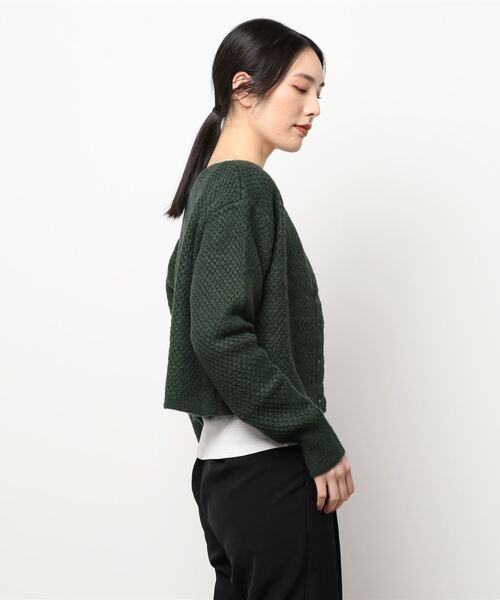 TINA：JOJUN（ティーナジョジュン）の「バスケット編み カーディガン TINA：JOJUN（カーディガン/ボレロ・レディース・ベージュ/ピンク/グリーン・M）」の6枚目の写真