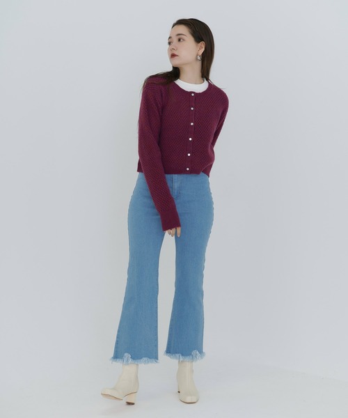 TINA：JOJUN（ティーナジョジュン）の「バスケット編み カーディガン TINA：JOJUN（カーディガン/ボレロ・レディース・ベージュ/ピンク/グリーン・M）」の17枚目の写真