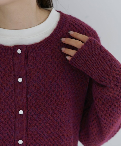 TINA：JOJUN（ティーナジョジュン）の「バスケット編み カーディガン TINA：JOJUN（カーディガン/ボレロ・レディース・ベージュ/ピンク/グリーン・M）」の20枚目の写真