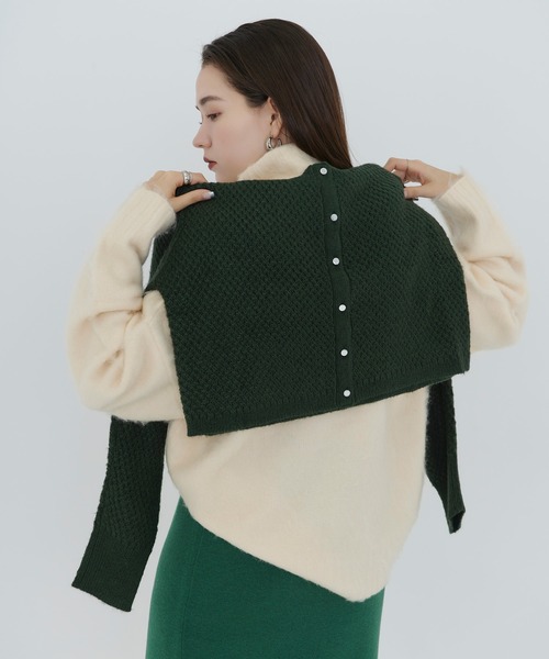 TINA：JOJUN（ティーナジョジュン）の「バスケット編み カーディガン TINA：JOJUN（カーディガン/ボレロ・レディース・ベージュ/ピンク/グリーン・M）」の5枚目の写真