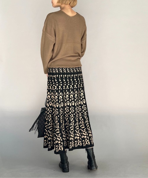 PICCIN(ピッチン)の「12Gジャガードニットスカート(スカート・レディース・ブラウン/ブラック・M/L)」の19枚目の写真