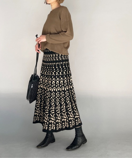PICCIN(ピッチン)の「12Gジャガードニットスカート(スカート・レディース・ブラウン/ブラック・M/L)」の20枚目の写真