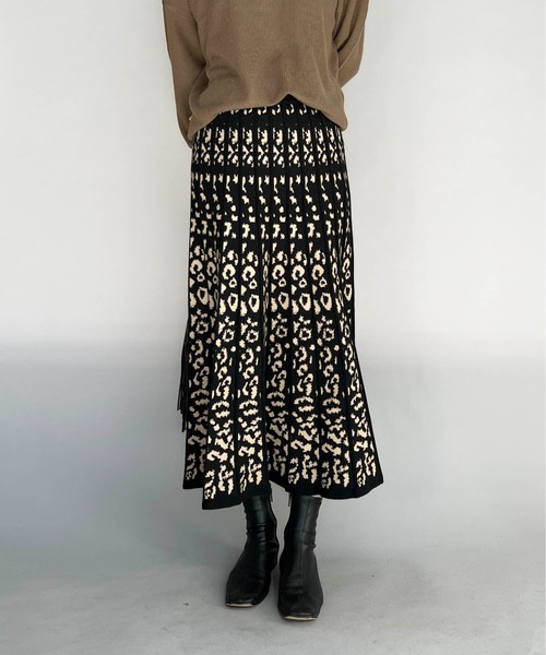PICCIN(ピッチン)の「12Gジャガードニットスカート(スカート・レディース・ブラウン/ブラック・M/L)」の16枚目の写真