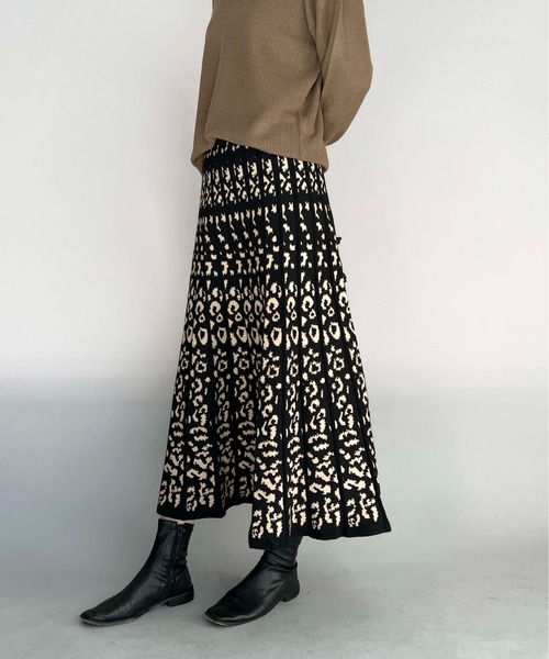 PICCIN(ピッチン)の「12Gジャガードニットスカート(スカート・レディース・ブラウン/ブラック・M/L)」の14枚目の写真