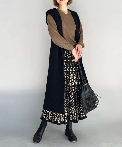 PICCIN(ピッチン)の「12Gジャガードニットスカート(スカート・レディース・ブラウン/ブラック・M/L)」の21枚目の写真