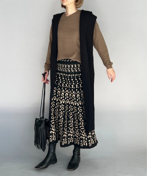 PICCIN(ピッチン)の「12Gジャガードニットスカート(スカート・レディース・ブラウン/ブラック・M/L)」の22枚目の写真