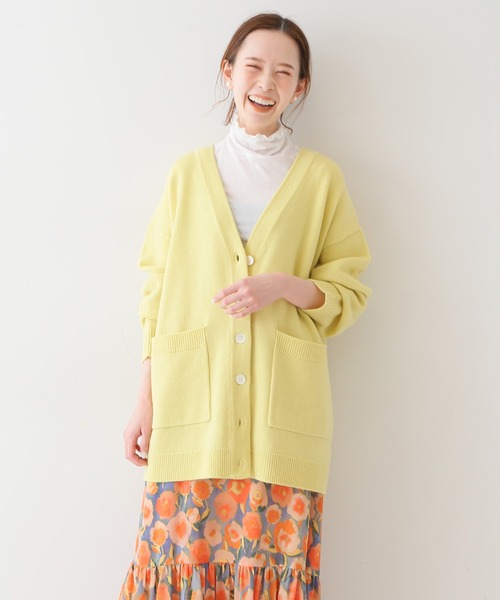 SLOBE IENA（スローブイエナ）の「ファインウールカーディガン◆（カーディガン/ボレロ・レディース・グリーン/ホワイト/イエロー/ネイビー・FREE）」の20枚目の写真