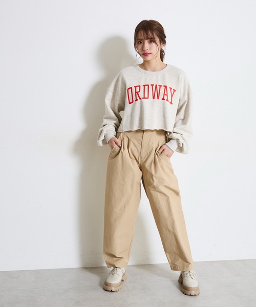 FREE'S MART（フリーズマート）の「◇カレッジロゴショート丈スウェット（スウェット・レディース・ホワイト/オレンジ/グレー・FREE）」の8枚目の写真