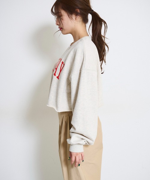 FREE'S MART（フリーズマート）の「◇カレッジロゴショート丈スウェット（スウェット・レディース・ホワイト/オレンジ/グレー・FREE）」の10枚目の写真