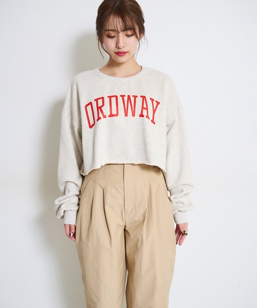 FREE'S MART（フリーズマート）の「◇カレッジロゴショート丈スウェット（スウェット・レディース・ホワイト/オレンジ/グレー・FREE）」の9枚目の写真