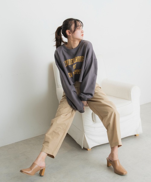 FREE'S MART（フリーズマート）の「◇カレッジロゴショート丈スウェット（スウェット・レディース・ホワイト/オレンジ/グレー・FREE）」の6枚目の写真