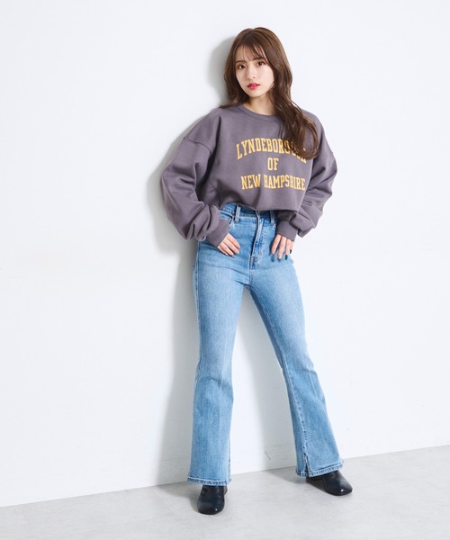 FREE'S MART（フリーズマート）の「◇カレッジロゴショート丈スウェット（スウェット・レディース・ホワイト/オレンジ/グレー・FREE）」の5枚目の写真