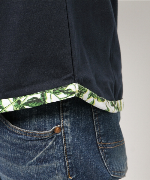 WEGO(ウィゴー)の「WEGO/ リーフパイピングポケットTシャツ(Tシャツ/カットソー・メンズ・ホワイト/ネイビー・LARGE/MEDIUM)」の12枚目の写真