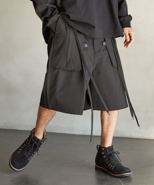 a lit r（ア リトル）の「mp9766-ハーフパンツ（その他パンツ・メンズ・グリーン/チャコール/ブラック・M/L）」の2枚目の写真