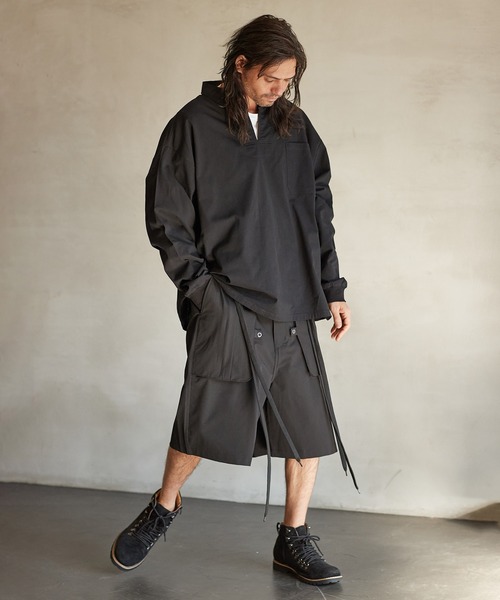 a lit r（ア リトル）の「mp9766-ハーフパンツ（その他パンツ・メンズ・グリーン/チャコール/ブラック・M/L）」の6枚目の写真