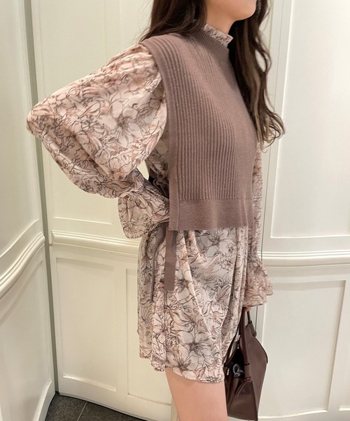 one after another NICE CLAUP（ワンアフターアナザーナイスクラップ）の「サイドリボンベスト＋チュニックセット（シャツ/ブラウス・レディース・オフホワイト/ブラック/モカ・FREE）」の19枚目の写真