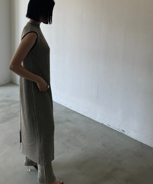 AIC.（エーアイシー）の「【再入荷】リネンタッチ配色リブワンピース/セットアップ可能（ワンピース・レディース・ブラック/グリーン・FREE）」の19枚目の写真