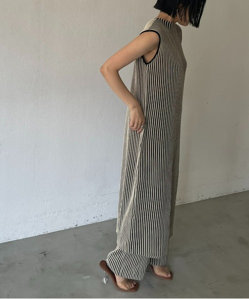 AIC.（エーアイシー）の「【再入荷】リネンタッチ配色リブワンピース/セットアップ可能（ワンピース・レディース・ブラック/グリーン・FREE）」の21枚目の写真