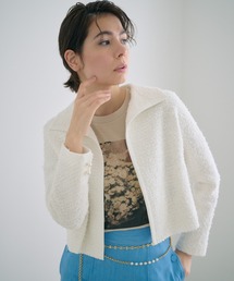 ANAYI | カラミツイード ジャケット(ノーカラージャケット)