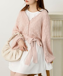 SLURR | ベルト付透かしパフスリーブカーディガン(カーディガン/ボレロ)