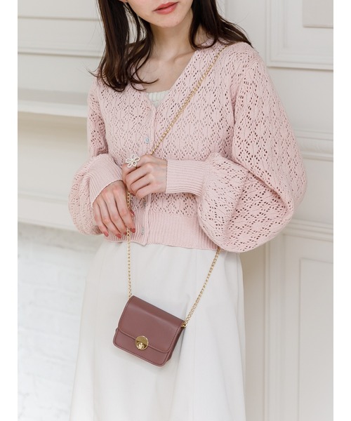 SLURR（スラ―）の「ベルト付透かしパフスリーブカーディガン（カーディガン/ボレロ・レディース・ピンク/アイボリー/ブルー系その他7・FREE）」の12枚目の写真