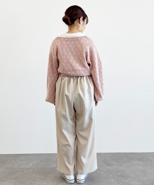 SLURR（スラ―）の「ベルト付透かしパフスリーブカーディガン（カーディガン/ボレロ・レディース・ピンク/アイボリー/ブルー系その他7・FREE）」の20枚目の写真