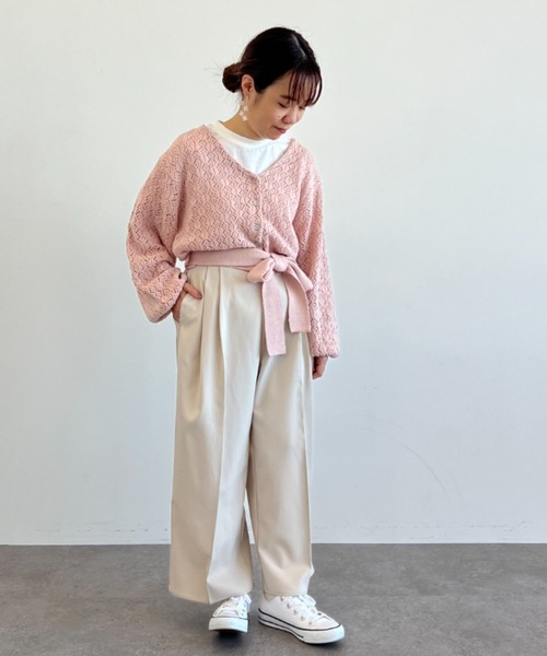 SLURR（スラ―）の「ベルト付透かしパフスリーブカーディガン（カーディガン/ボレロ・レディース・ピンク/アイボリー/ブルー系その他7・FREE）」の21枚目の写真