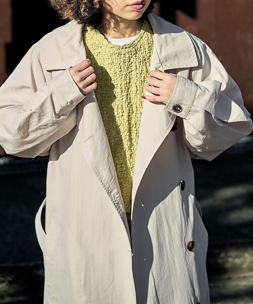 PUBLUX（パブリュクス）の「【PUBLUX/パブリュクス】 2WAYトレンチコート　スタンドカラー（トレンチコート・レディース・ベージュ/サンドベージュ/ブラック・ﾌﾘ-）」の22枚目の写真