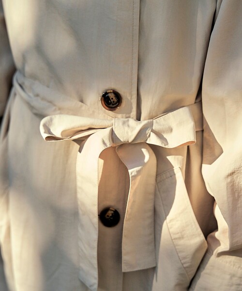 PUBLUX（パブリュクス）の「【PUBLUX/パブリュクス】 2WAYトレンチコート　スタンドカラー（トレンチコート・レディース・ベージュ/サンドベージュ/ブラック・ﾌﾘ-）」の7枚目の写真