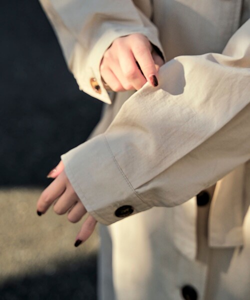 PUBLUX（パブリュクス）の「【PUBLUX/パブリュクス】 2WAYトレンチコート　スタンドカラー（トレンチコート・レディース・ベージュ/サンドベージュ/ブラック・ﾌﾘ-）」の8枚目の写真