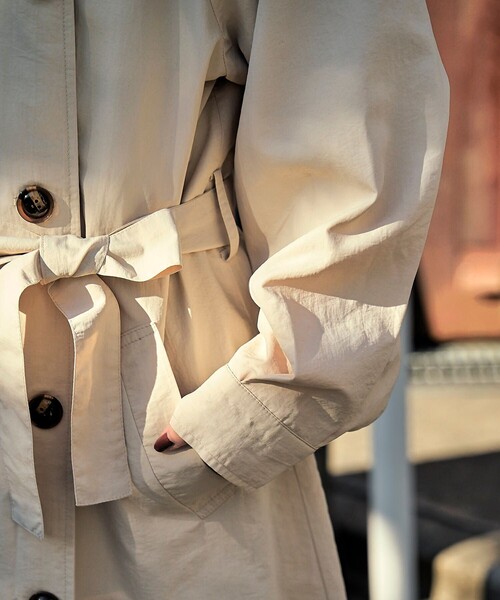 PUBLUX（パブリュクス）の「【PUBLUX/パブリュクス】 2WAYトレンチコート　スタンドカラー（トレンチコート・レディース・ベージュ/サンドベージュ/ブラック・ﾌﾘ-）」の9枚目の写真