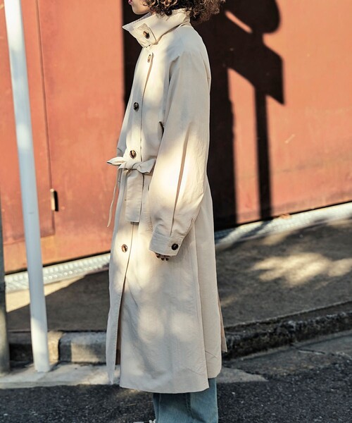 PUBLUX（パブリュクス）の「【PUBLUX/パブリュクス】 2WAYトレンチコート　スタンドカラー（トレンチコート・レディース・ベージュ/サンドベージュ/ブラック・ﾌﾘ-）」の13枚目の写真