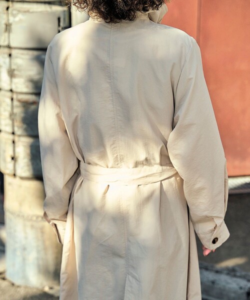 PUBLUX（パブリュクス）の「【PUBLUX/パブリュクス】 2WAYトレンチコート　スタンドカラー（トレンチコート・レディース・ベージュ/サンドベージュ/ブラック・ﾌﾘ-）」の15枚目の写真