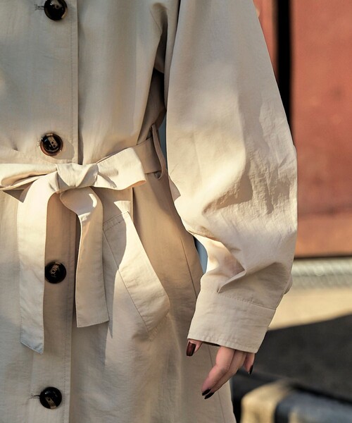 PUBLUX（パブリュクス）の「【PUBLUX/パブリュクス】 2WAYトレンチコート　スタンドカラー（トレンチコート・レディース・ベージュ/サンドベージュ/ブラック・ﾌﾘ-）」の18枚目の写真