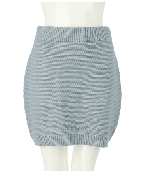 LATINA（ラティーナ）の「ガーター編みスカート（スカート・レディース・サックスブルー/アイボリー・FREE）」の4枚目の写真