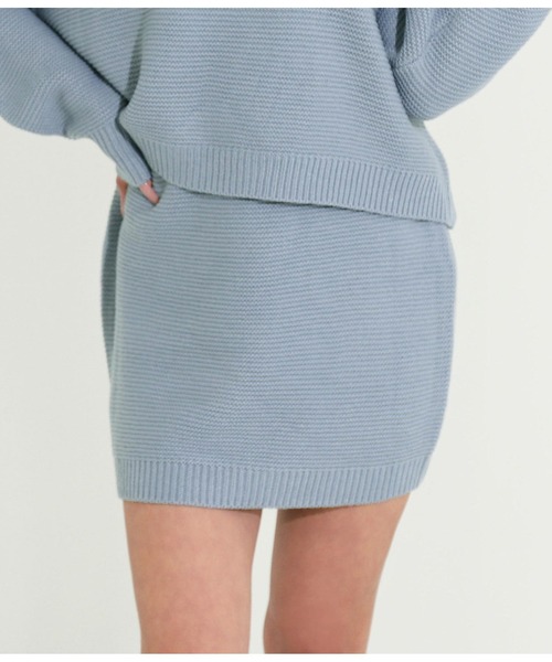 LATINA（ラティーナ）の「ガーター編みスカート（スカート・レディース・サックスブルー/アイボリー・FREE）」の12枚目の写真