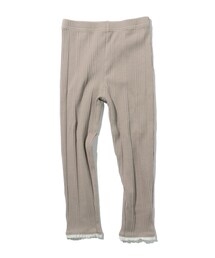 SHOO・LA・RUE | 【90-130cm】ランダムテレコ裾レースレギンス(その他パンツ)