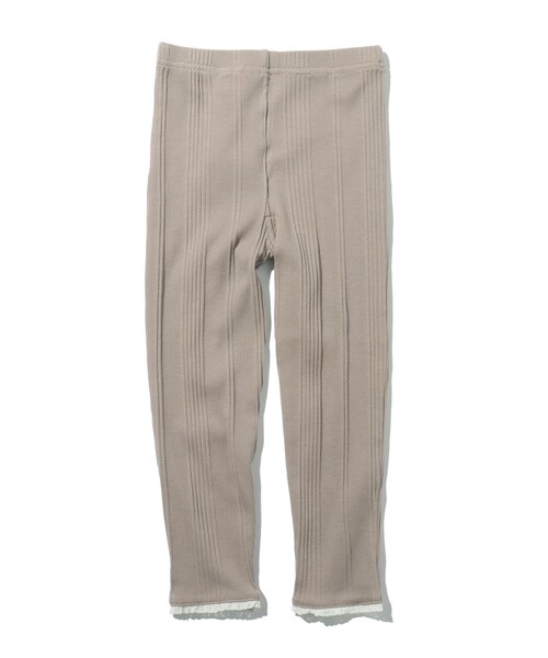 SHOO・LA・RUE（シューラルー）の「◆【90-130cm】ランダムテレコ裾レースレギンス（その他パンツ・キッズ・ブラック/ブラウン系その他・11/10/12/13/09）」の7枚目の写真