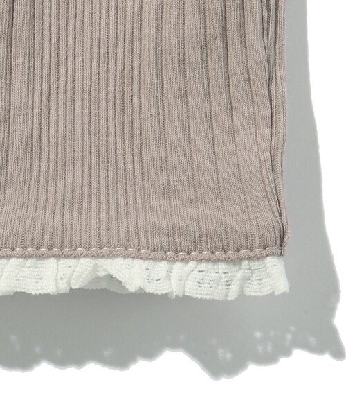 SHOO・LA・RUE（シューラルー）の「◆【90-130cm】ランダムテレコ裾レースレギンス（その他パンツ・キッズ・ブラック/ブラウン系その他・11/10/12/13/09）」の4枚目の写真