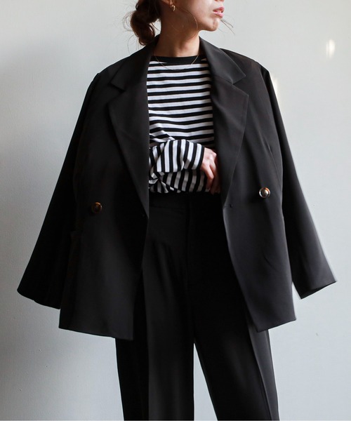 feepur（フェピュール）の「《セットアップ対応》ダブルテーラードジャケット（テーラードジャケット・レディース・ライトカーキ/モカ/アイボリー/ブラック・MEDIUM）」の3枚目の写真