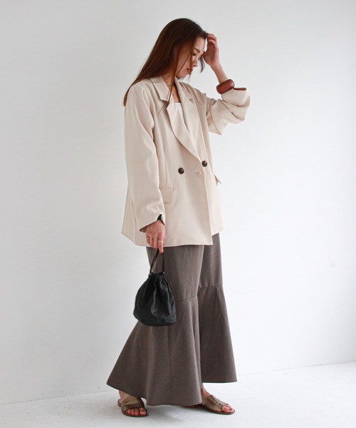 feepur（フェピュール）の「《セットアップ対応》ダブルテーラードジャケット（テーラードジャケット・レディース・ライトカーキ/モカ/アイボリー/ブラック・MEDIUM）」の9枚目の写真