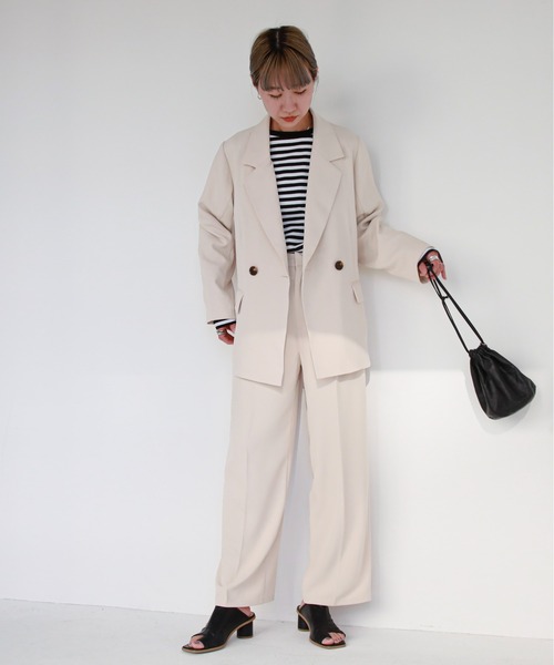 feepur（フェピュール）の「《セットアップ対応》ダブルテーラードジャケット（テーラードジャケット・レディース・ライトカーキ/モカ/アイボリー/ブラック・MEDIUM）」の10枚目の写真