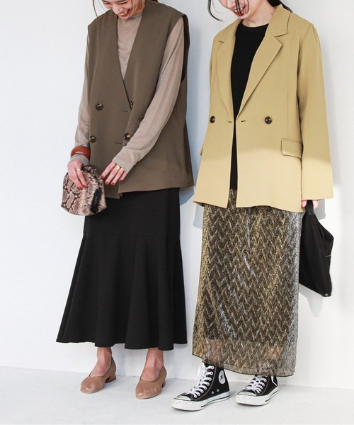 feepur（フェピュール）の「《セットアップ対応》ダブルテーラードジャケット（テーラードジャケット・レディース・ライトカーキ/モカ/アイボリー/ブラック・MEDIUM）」の17枚目の写真