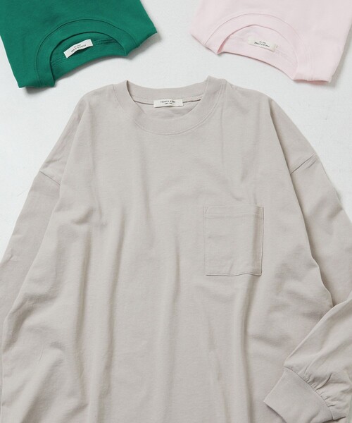 FREAK'S STORE（フリークスストア）の「BIGポケロンTEE(ポケットロングスリーブTシャツ)（Tシャツ/カットソー・レディース・ブラック/ベージュ/ピンク系その他/グリーン/オフホワイト・ﾌﾘ-）」の3枚目の写真