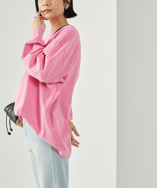 FREAK'S STORE（フリークスストア）の「BIGポケロンTEE(ポケットロングスリーブTシャツ)（Tシャツ/カットソー・レディース・ブラック/ベージュ/ピンク系その他/グリーン/オフホワイト・ﾌﾘ-）」の12枚目の写真