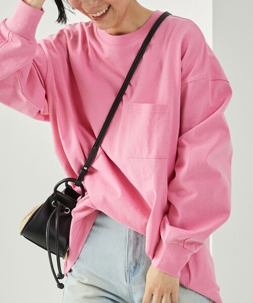 FREAK'S STORE（フリークスストア）の「BIGポケロンTEE(ポケットロングスリーブTシャツ)（Tシャツ/カットソー・レディース・ブラック/ベージュ/ピンク系その他/グリーン/オフホワイト・ﾌﾘ-）」の16枚目の写真