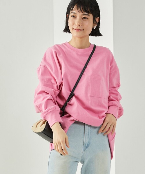 FREAK'S STORE（フリークスストア）の「BIGポケロンTEE(ポケットロングスリーブTシャツ)（Tシャツ/カットソー・レディース・ブラック/ベージュ/ピンク系その他/グリーン/オフホワイト・ﾌﾘ-）」の11枚目の写真