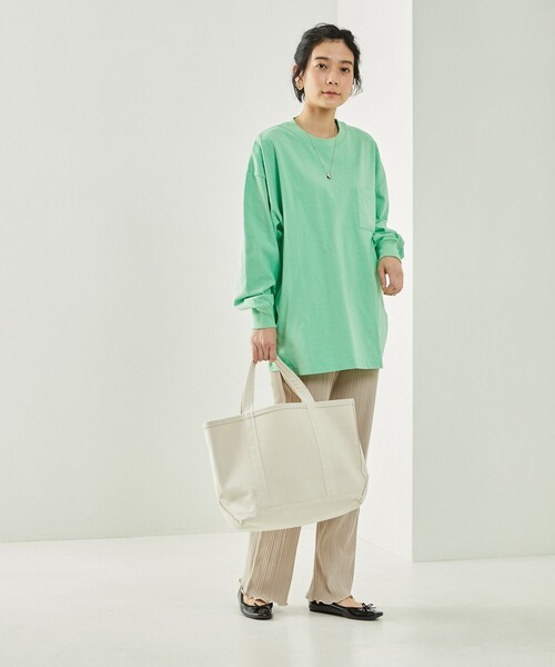 FREAK'S STORE（フリークスストア）の「BIGポケロンTEE(ポケットロングスリーブTシャツ)（Tシャツ/カットソー・レディース・ブラック/ベージュ/ピンク系その他/グリーン/オフホワイト・ﾌﾘ-）」の10枚目の写真