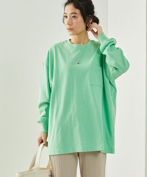 FREAK'S STORE（フリークスストア）の「BIGポケロンTEE(ポケットロングスリーブTシャツ)（Tシャツ/カットソー・レディース・ブラック/ベージュ/ピンク系その他/グリーン/オフホワイト・ﾌﾘ-）」の17枚目の写真