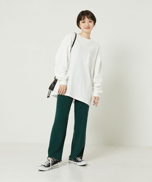 FREAK'S STORE（フリークスストア）の「BIGポケロンTEE(ポケットロングスリーブTシャツ)（Tシャツ/カットソー・レディース・ブラック/ベージュ/ピンク系その他/グリーン/オフホワイト・ﾌﾘ-）」の19枚目の写真